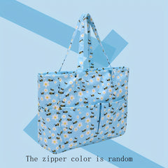 Printed Dustproof Knitted Tote Bag Yarn Storage Wool Organizer