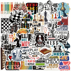 50pcs Cartoon Chess Game Stickers for Laptop Water Cup Decal
