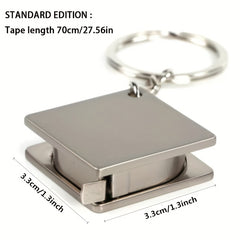 Stainless Steel Retractable Ruler Tape Measure Keychain