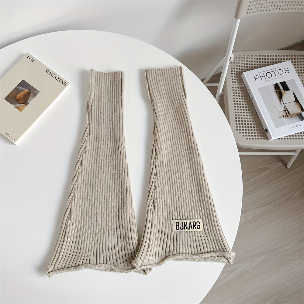 Rib Knit Leg Warmers Knee High Socks Women's Stockings