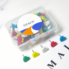 100pcs Heart Shaped Push Pins Thumb Tacks For Bulletin Board Colored Pins