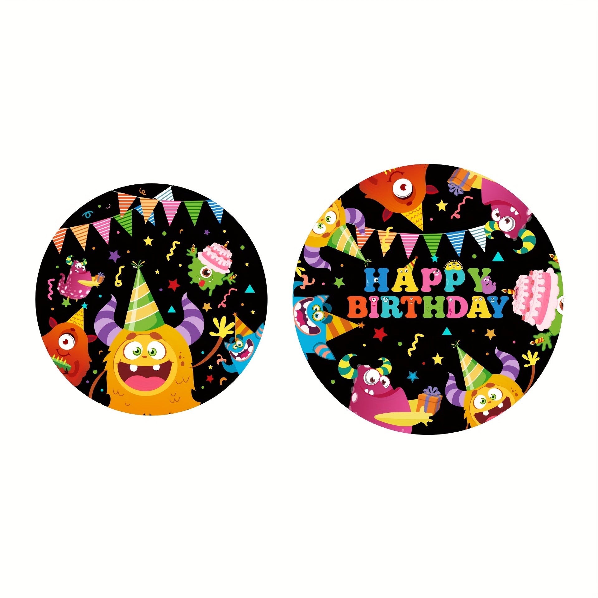 10pcs Monster Themed Party Disposable Tableware Paper Cups Plates