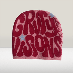 Y2K Reversible Beanie Spider Web Knit Hat
