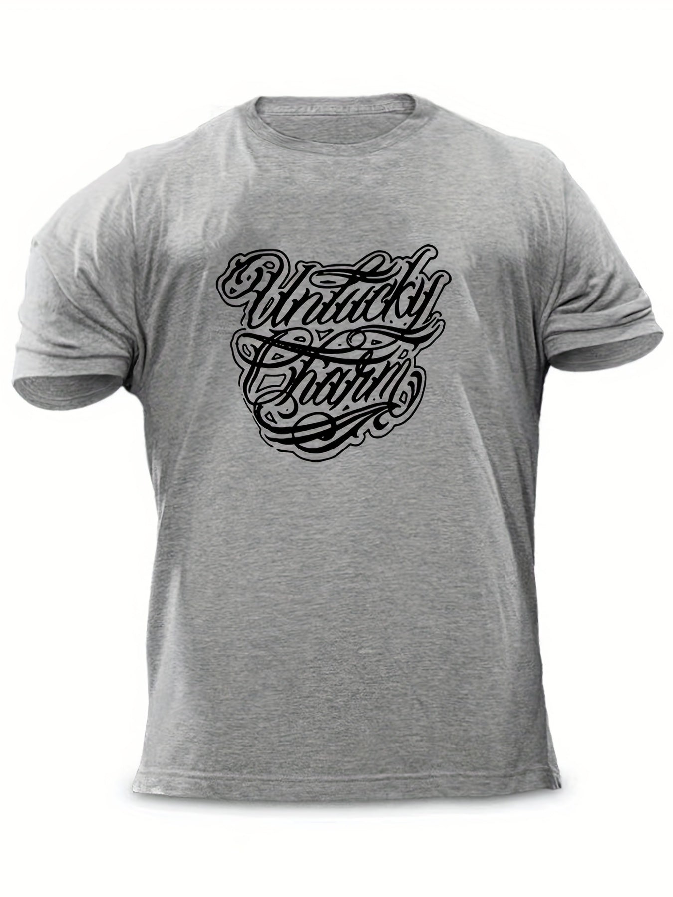 Men's Unlucky Charm Print T-shirt for Summer Outdoor