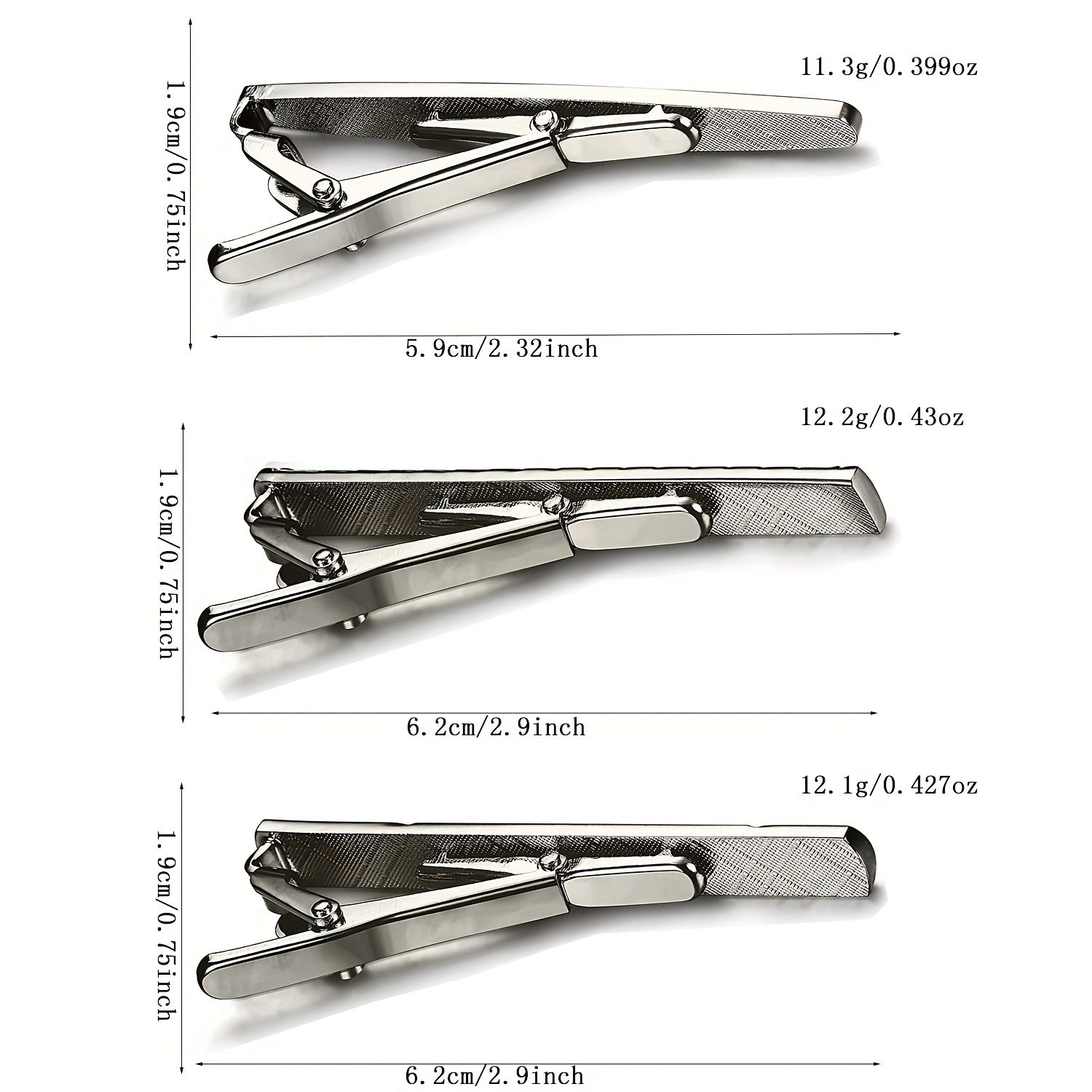 Men's Tie Clips Set for Regular Ties Necktie Business Wedding
