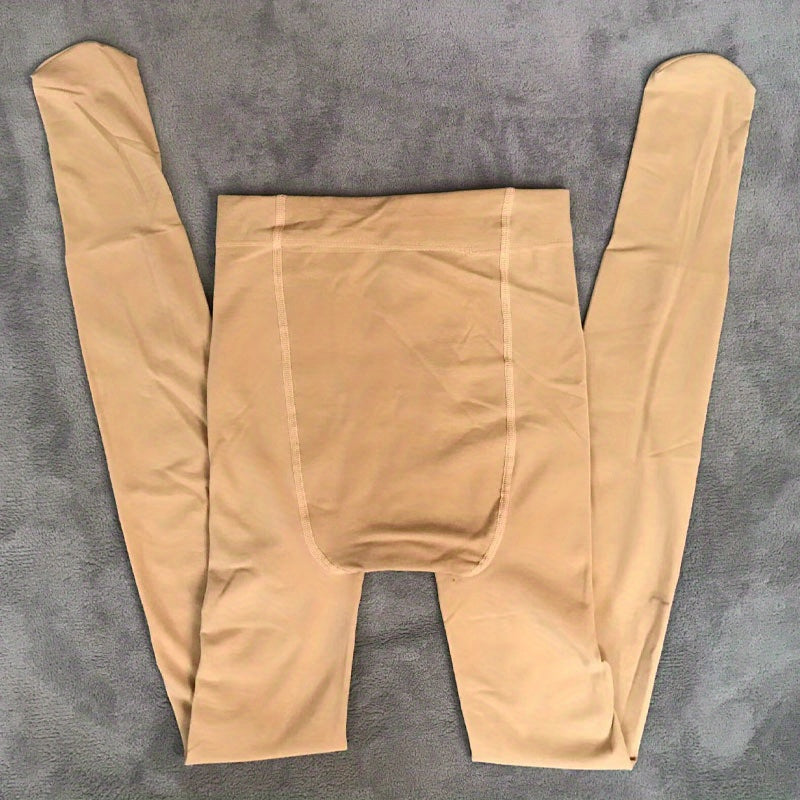 Casual Plus Size High Waist Fleece-Lined Footed Pantyhose
