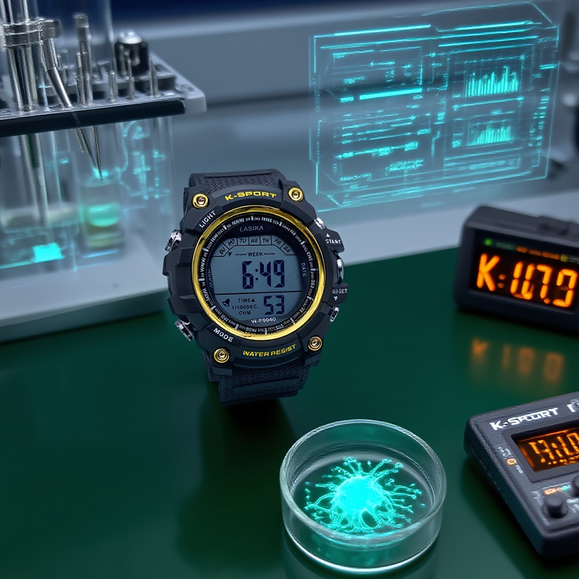 Boys Waterproof Timer Watch Alarm Clock Luminous Display Sports Student Watches