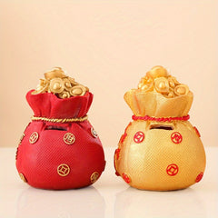 1 Piece Fortune Bag Money Jar Ornament Home Living Room Ornament Study Year Gift