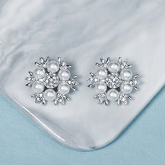 Round Rhinestones Shoe Clip Faux Pearl Shoe Buckle Clips
