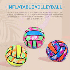 PVC Beach Volleyball Tropical Floral Pattern Orange Pu