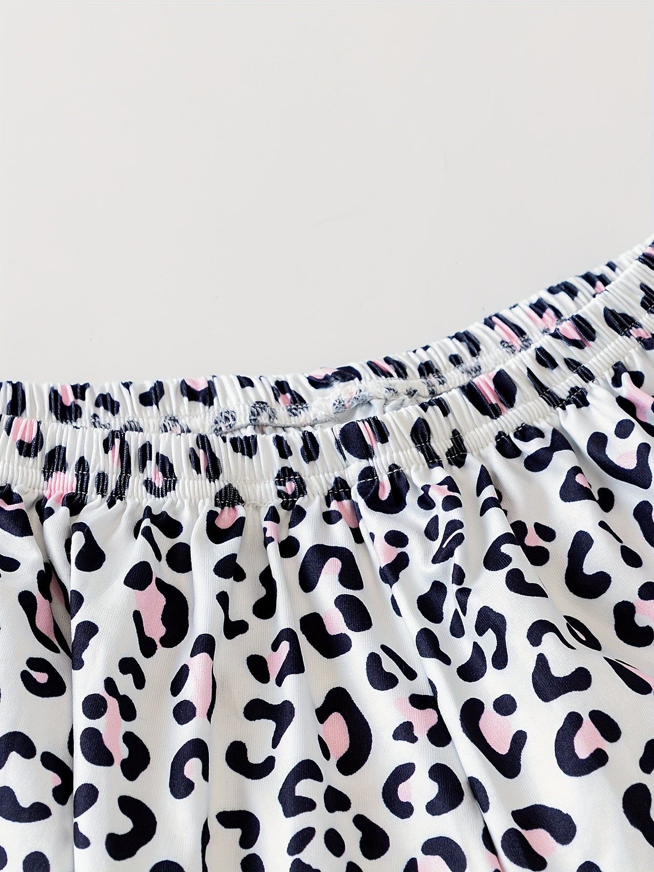 Leopard Print Pajama Set Crew Neck Cami Top & Shorts
