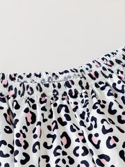 Leopard Print Pajama Set Crew Neck Cami Top & Shorts
