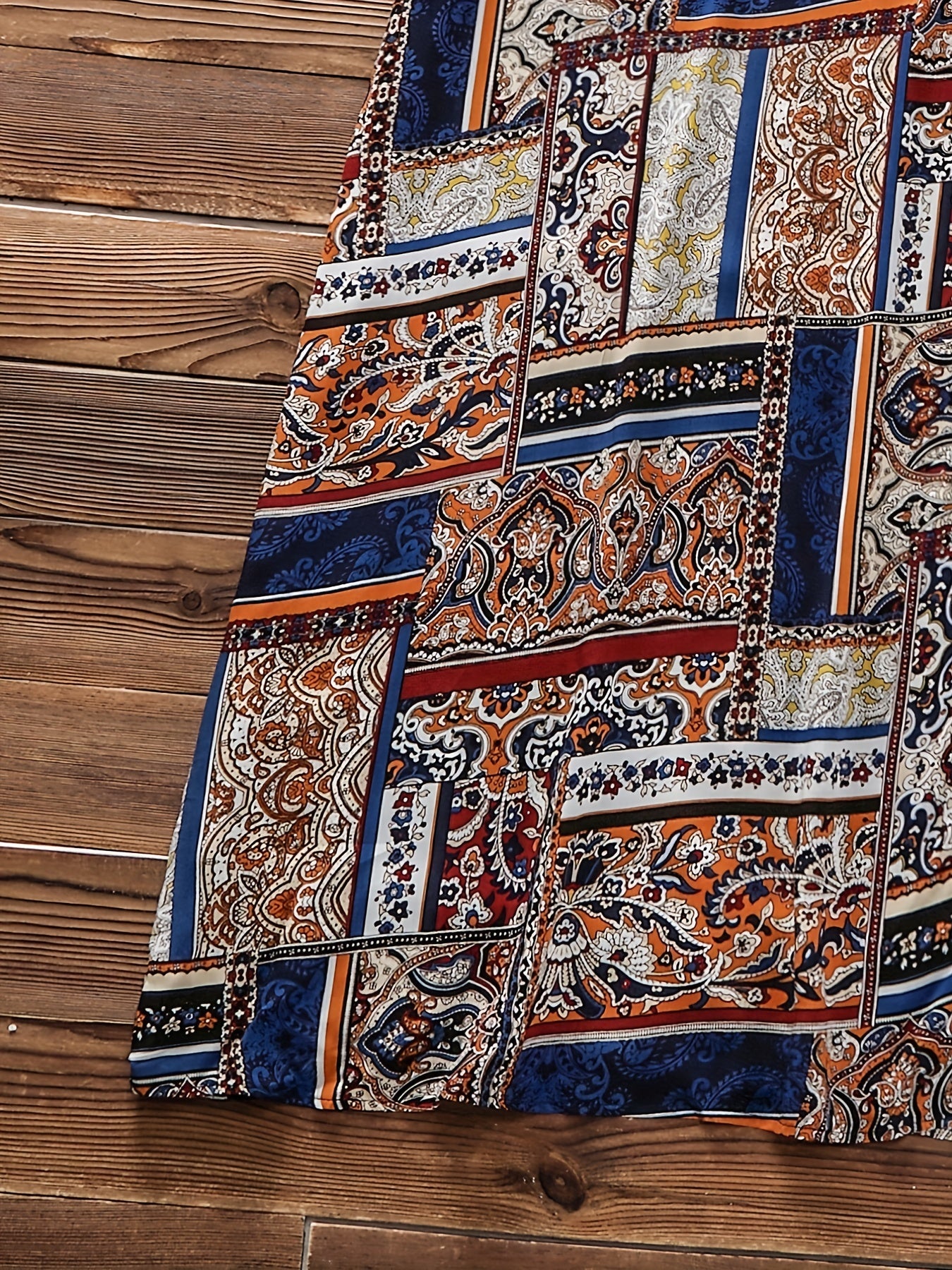 Colorblock Tribal Print Maxi Dress