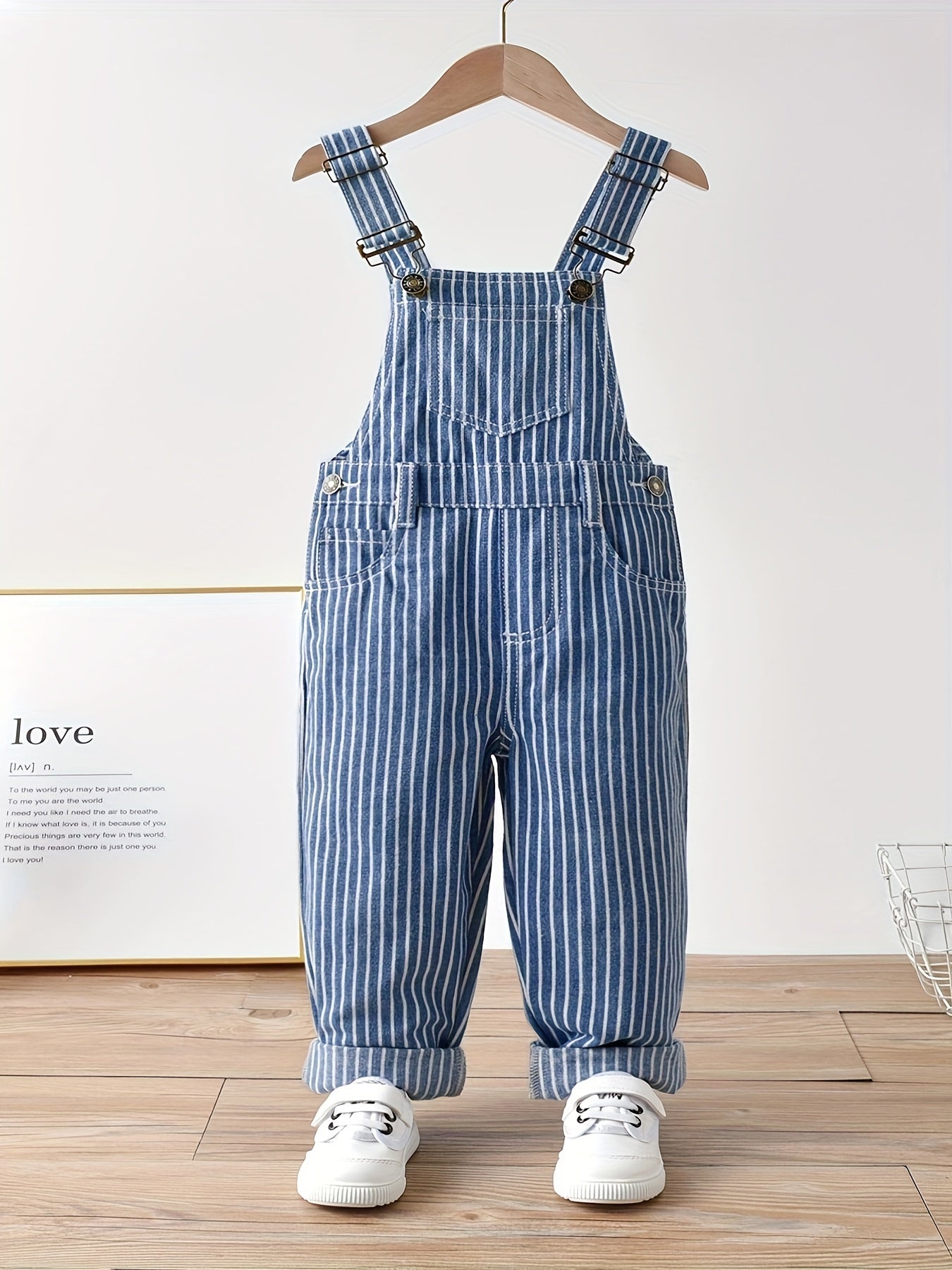 Vintage Style Denim Overalls with Front Pocket