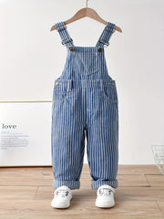 Vintage Style Denim Overalls with Front Pocket