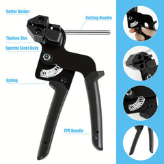 Cable Tie Cutter Tool Kit with 100 Metal Zip Ties