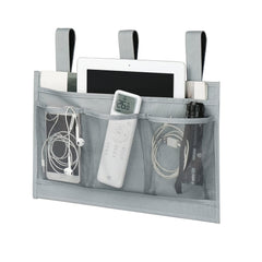 Gray Bedside Caddy for Beds and Dorms
