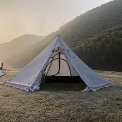 Large Pyramid Heat Tent 4 Seasons Camping Tent with Smoke Window Fireproof Cloth