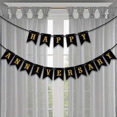 Anniversary Banner Monogram Fishtail Colorful Flag Pull Flower Party Supplies