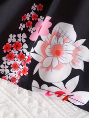BABY Girls Long Sleeves Dress Flowers Splicing Belted