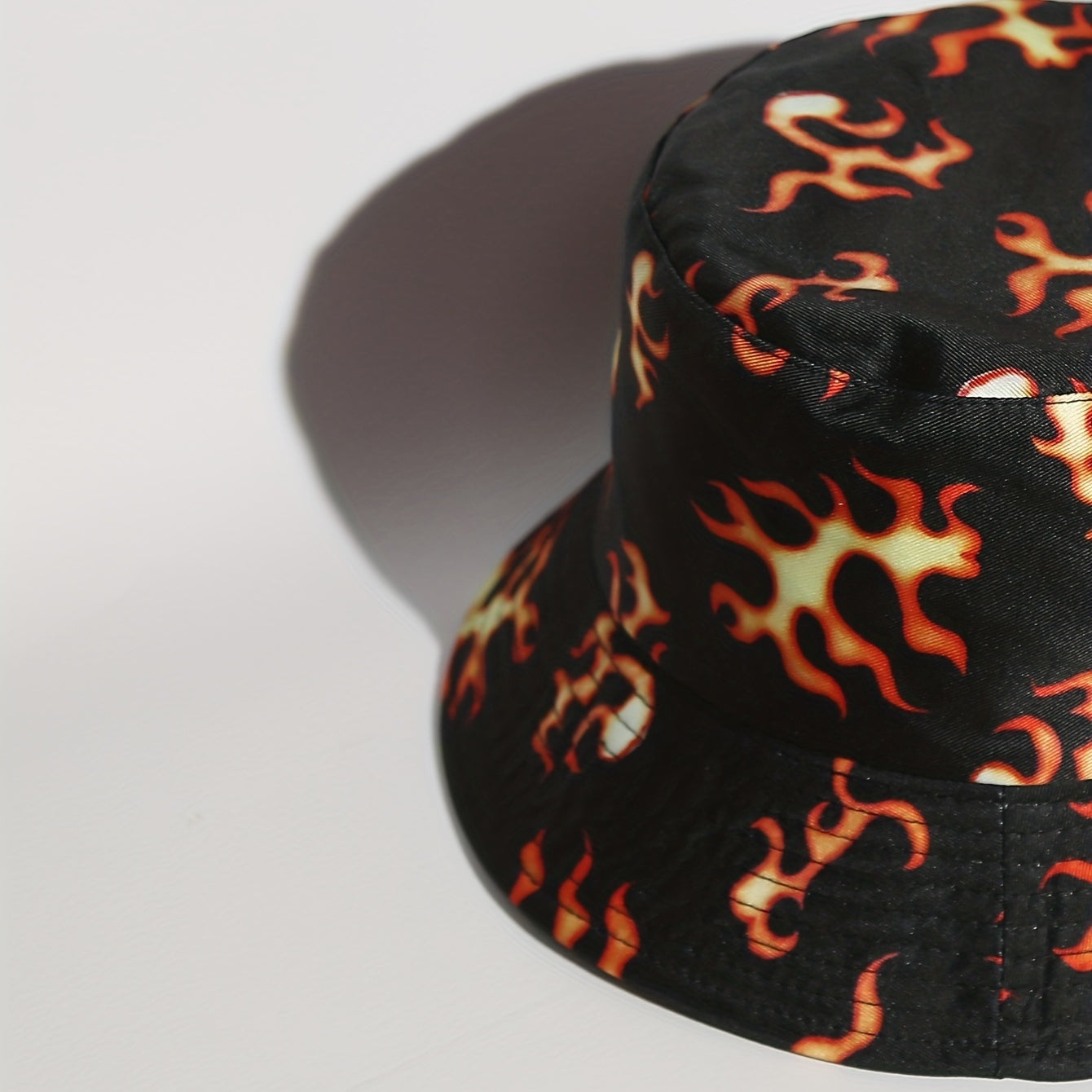 Yellow Flame Print Bucket Hat Unisex Lightweight Sun Hats For Women & Men