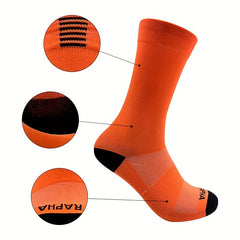 3 Pairs Unisex Letter Pattern Cycling Socks Breathable Comfortable Mid-tube