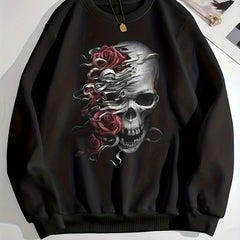 Skull Print Pullover Sweatshirt for Women