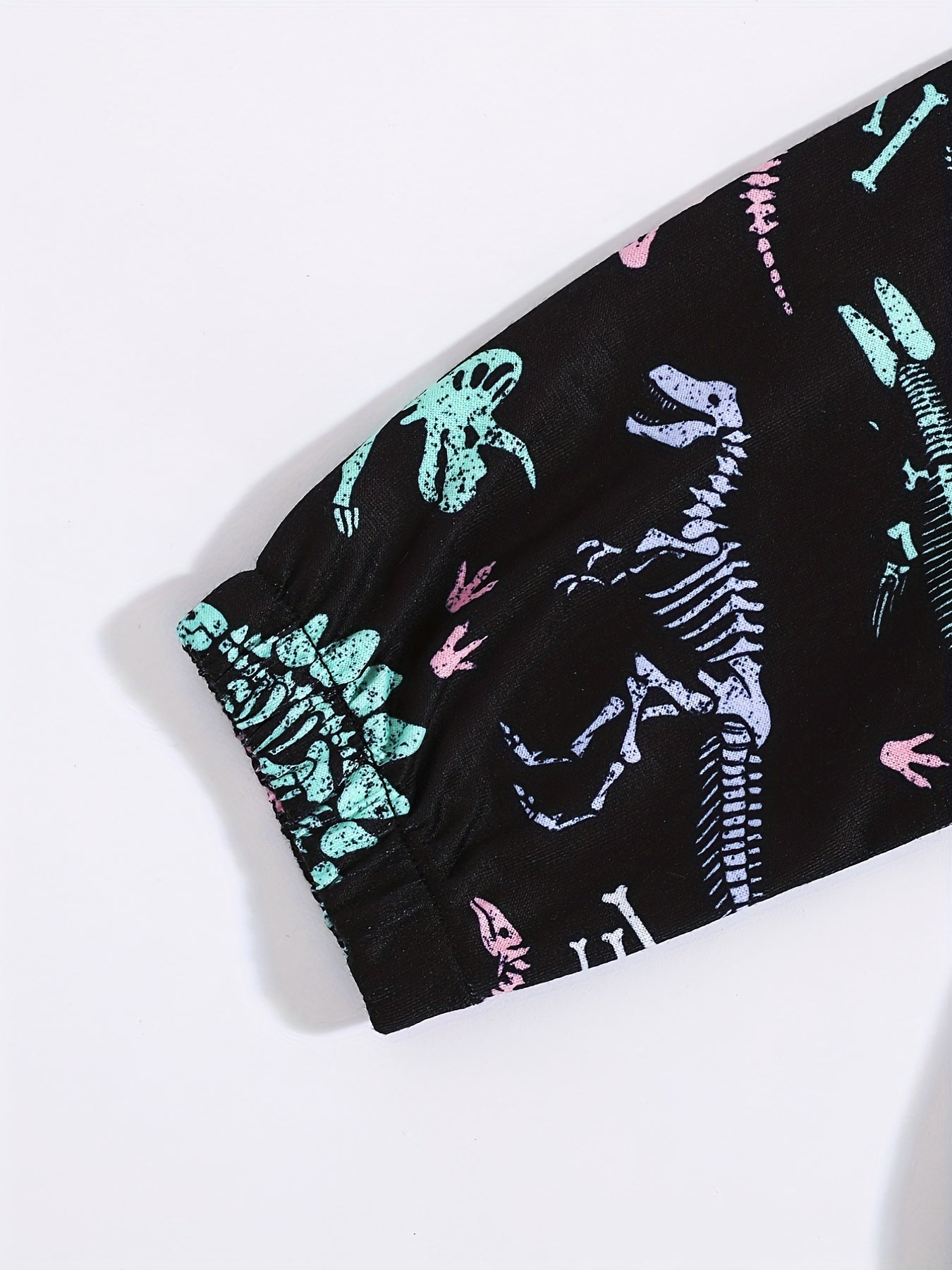 Luminous Dinosaur Print Boys Hoodie Zip Sweatshirt Pocket