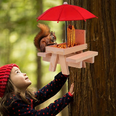 Squirrel Feeder With Umbrella Bird Feeder - Fall Decor