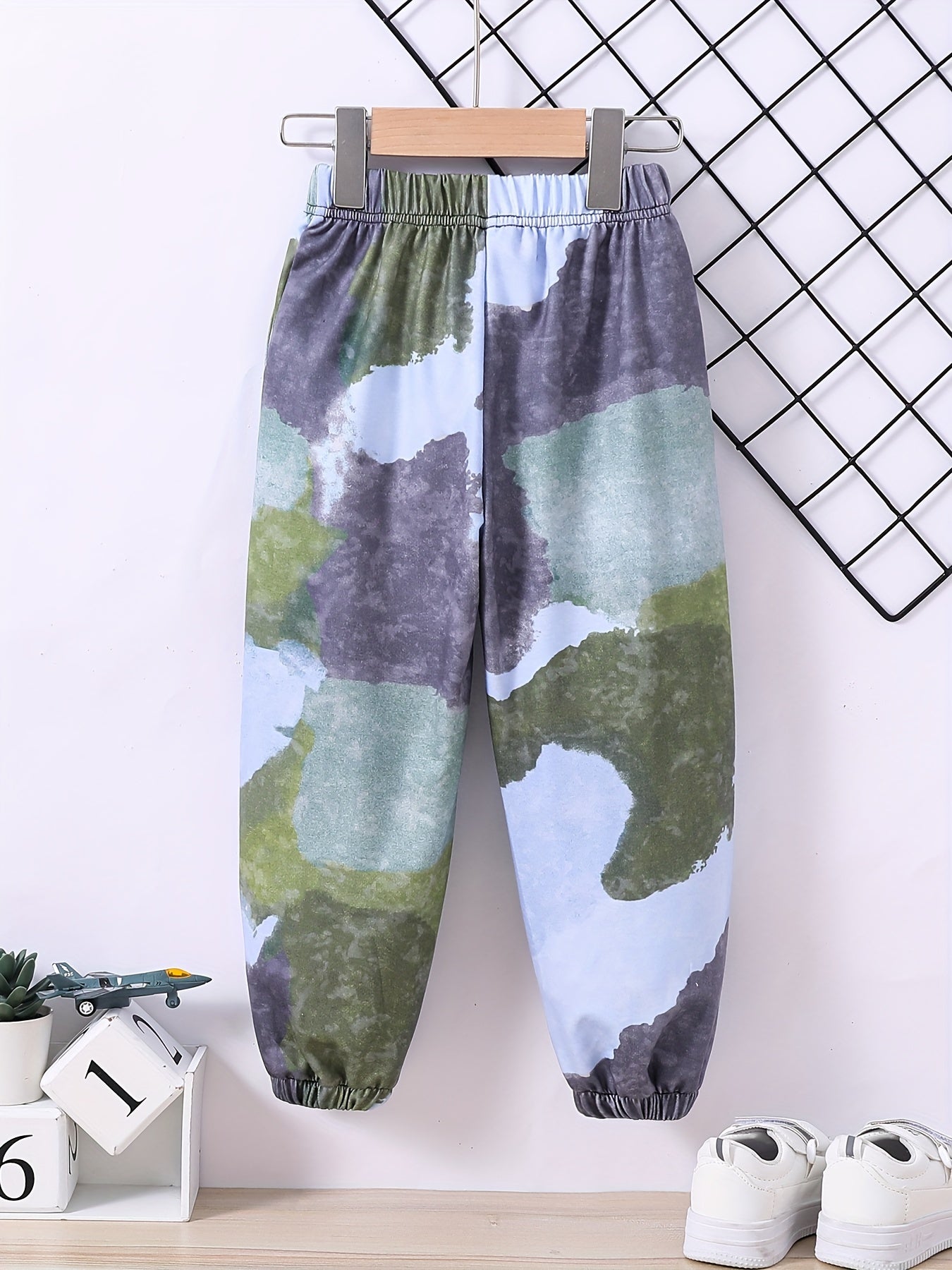 Boys Camo Letter Print Active Sweatpants Jogger Pants