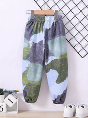 Boys Camo Letter Print Active Sweatpants Jogger Pants