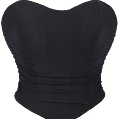 Gothic Mesh Strapless Corset Tummy Control Lace Up Push Up Body Shaper