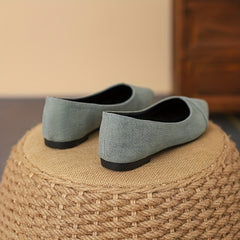 Women's Denim Slip On Pointed Toe Shoes Comfortable Walking Shoes