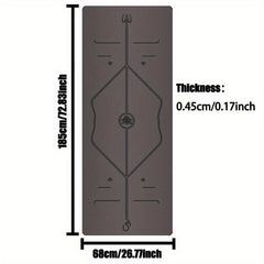 Non-Slip Rubber Yoga Mat with Position Guide Line 72.83x26.77in