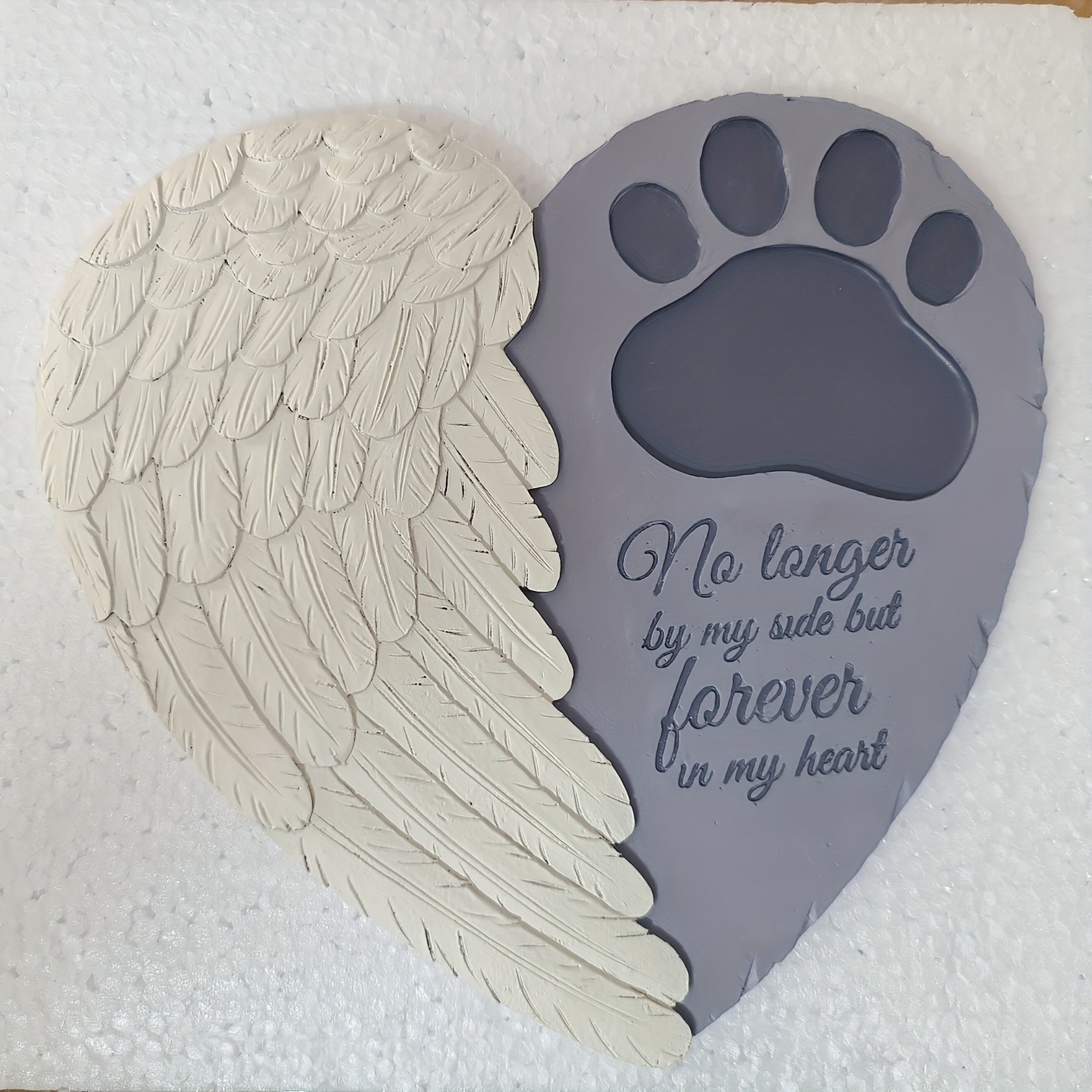 Pet Memorial Stone Dog Cat Pet Memorial Tomb Heart Angel Wing Garden Decoration