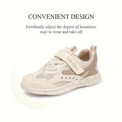 TARANIS Girls Low Top Mesh Sneakers Hook And Loop Fastener