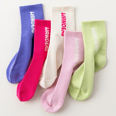 5 Pairs Girls Colorful Crew Socks Soft Skin Friendly Thick Sports S
