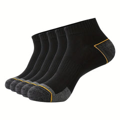 5 Pairs Men's Moisture Wicking Cushioned Socks For Running