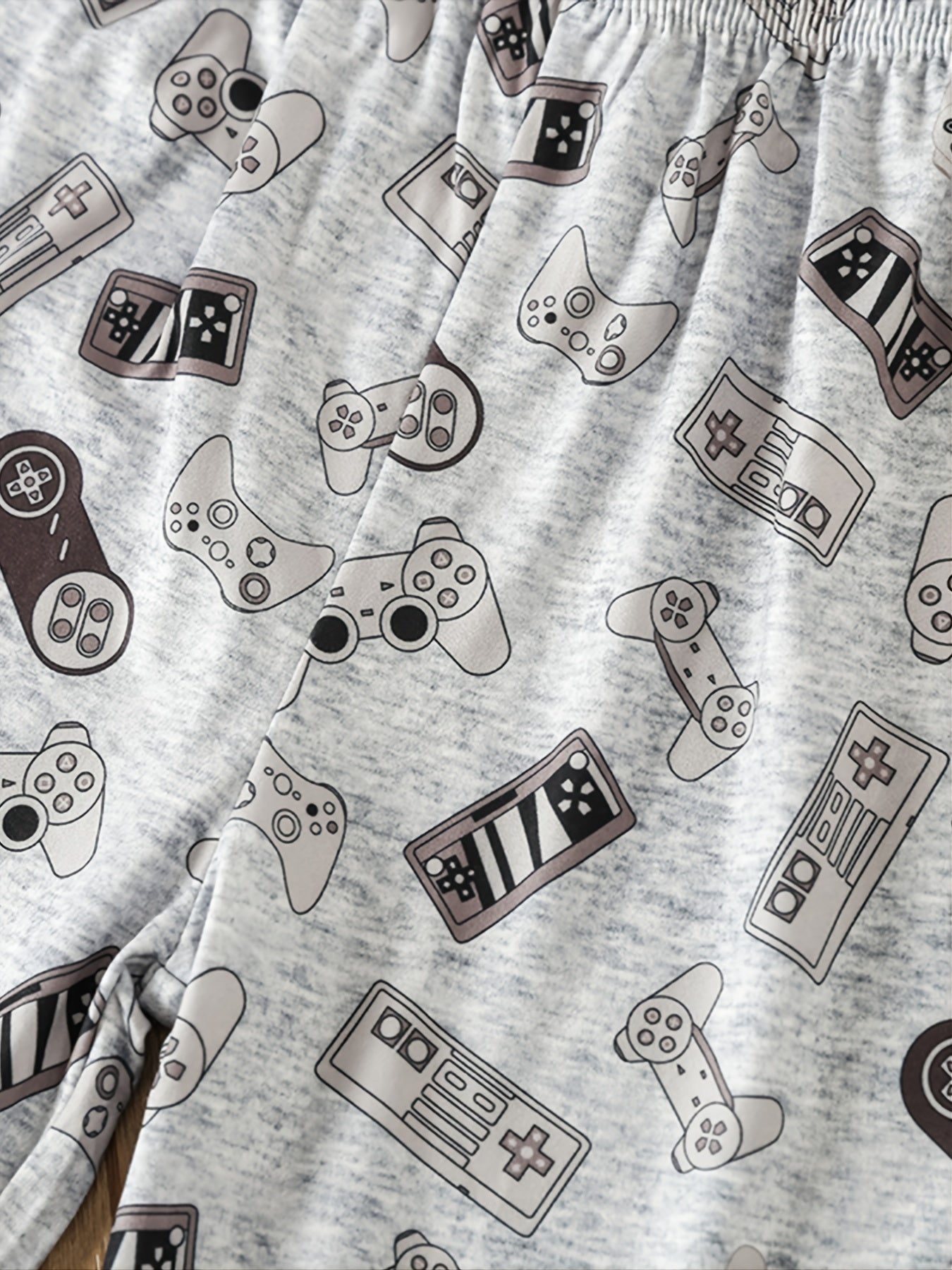 Boys Gamepad Print T Shirt & Shorts Set Summer Clothes