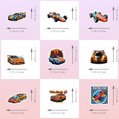 50pcs Racing Car Stickers Waterproof Vinyl Decals Laptop Skateboard Phone Water