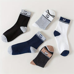 5 Pairs Letter Print Socks Comfy Mid Tube Women's Stockings
