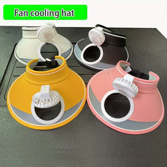 Girls Top Visor Hat With Fan UV Protective Sport Cap