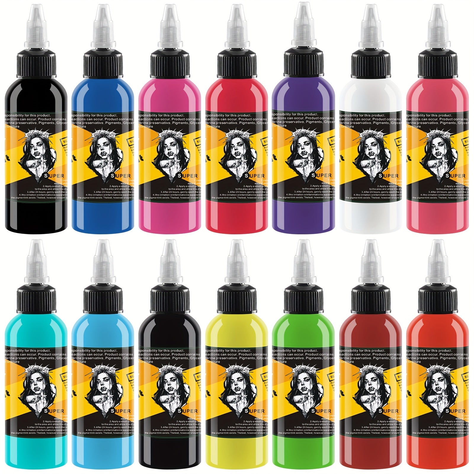 14 Colors Tattoo Ink Set Professional Tattoo Pigment Set