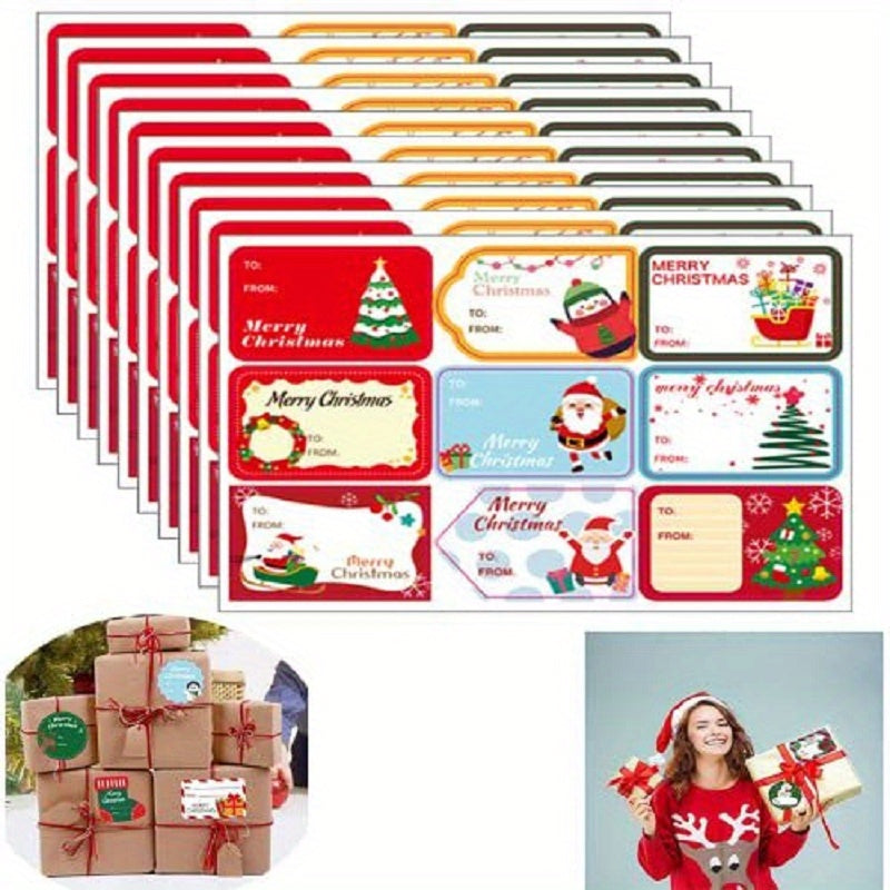 10 Sheets Christmas Decorative Adhesive Seal Labels Stickers