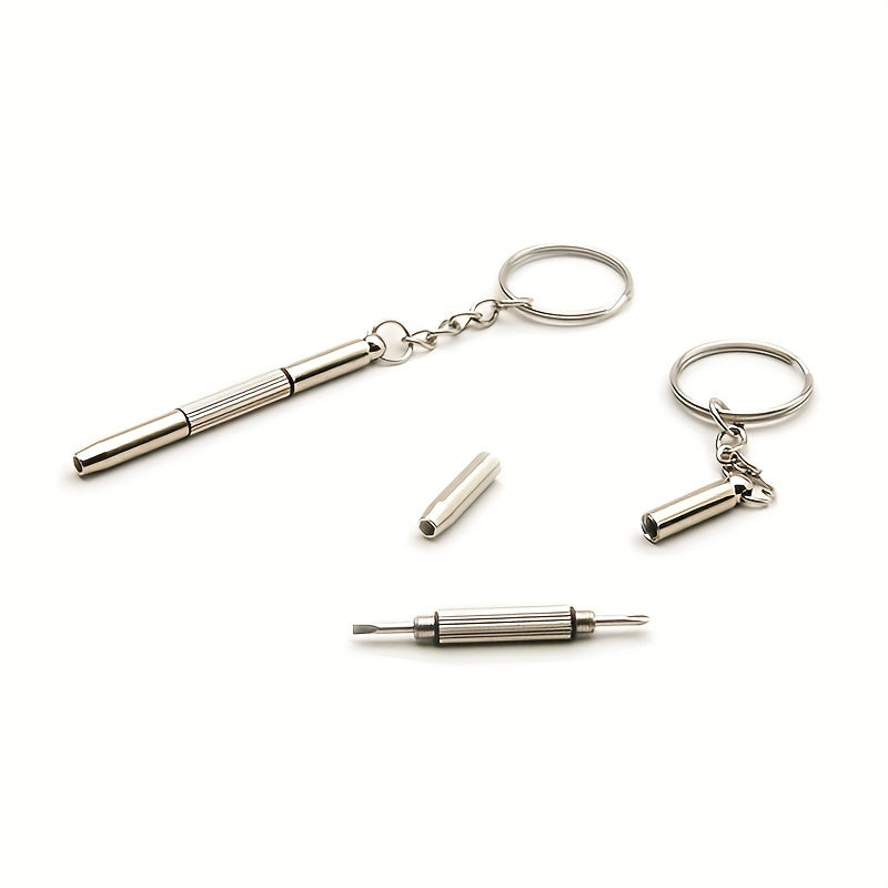 Stainless Steel Eyeglass Repair Screwdriver Keychain Tool Kit