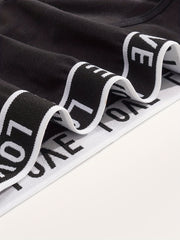 7 Pack Plus Size Sporty Panties Set Women's Plus Contrast Letter Tape