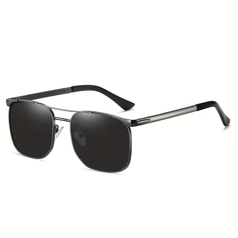 Men's Business Sunglasses UV400 Metal PC Glasses With Case
