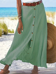 Women's Button Up Ruched Skirt