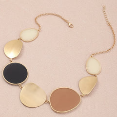Minimalist Asymmetrical Colorblock Necklace Exaggerated Geometric Creativity