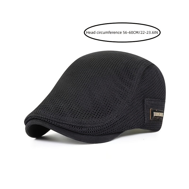 Breathable Mesh Work Cap Adjustable Beret Hat for Outdoors